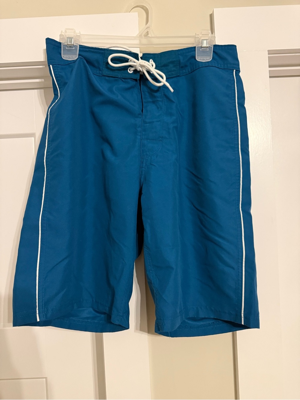 Old Navy Teal Blue Swim Board Shorts with White Trim